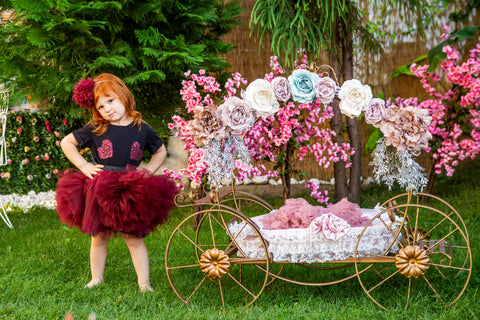 Burgundy tulle skirt
