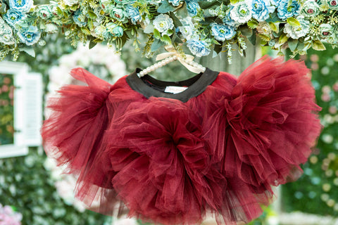 Burgundy tulle skirt