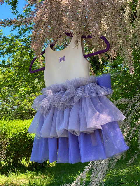 Viola Cascade Детска лилава рокля с волани