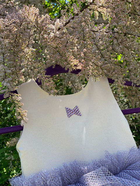 Viola Cascade Детска лилава рокля с волани