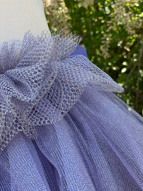 Viola Cascade Детска лилава рокля с волани