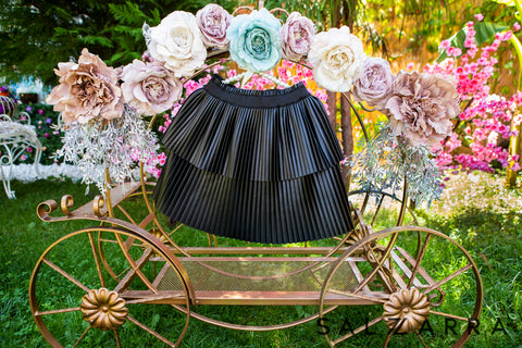 Black Volant Leather Skirt Пола кожа с волани