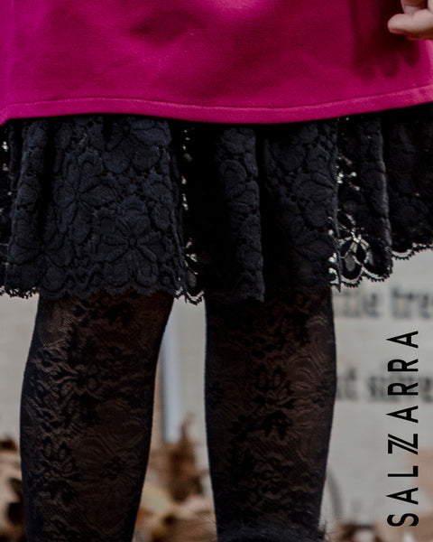 Black Lace Чорапогащник дантела в черно