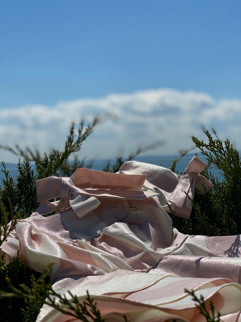 Sugar Stardust Dress Children's dress made of pink cotton with brocade shine