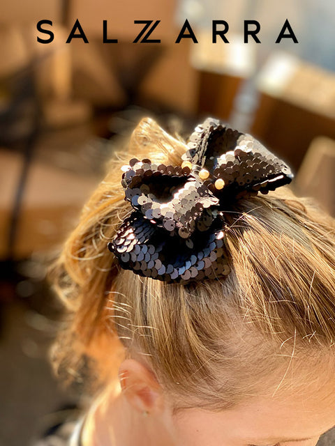 Midnight Bow Детска рокля от черни пайети с асиметрично рамо