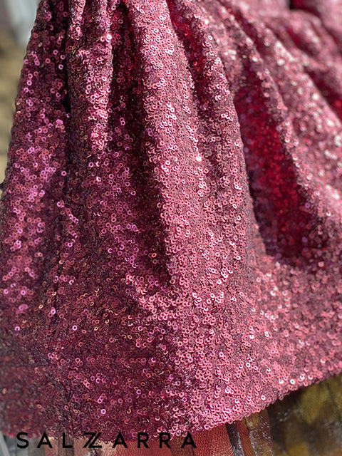 Bordeaux Charm Children's dress in burgundy