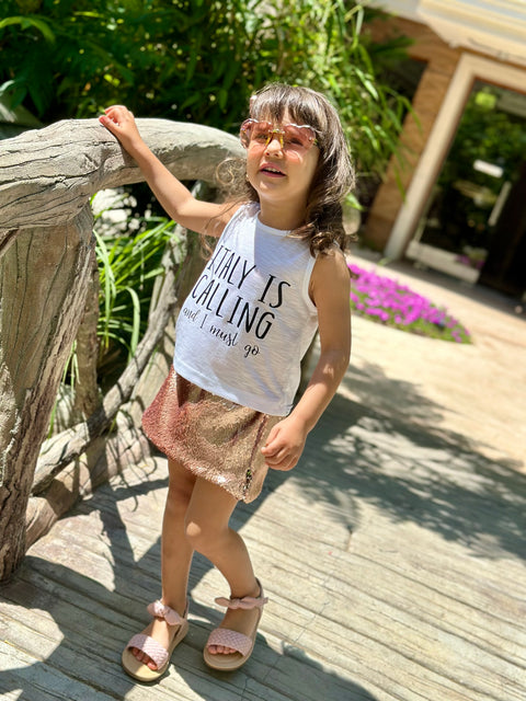 Italy is calling Бял топ с щампа