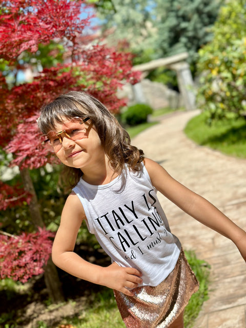 Italy is calling Бял топ с щампа