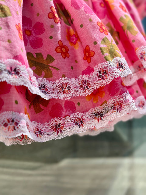 Fiore di Campo Детска флорална рокля от лен и памук