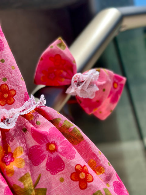 Fiore di Campo Детска флорална рокля от лен и памук