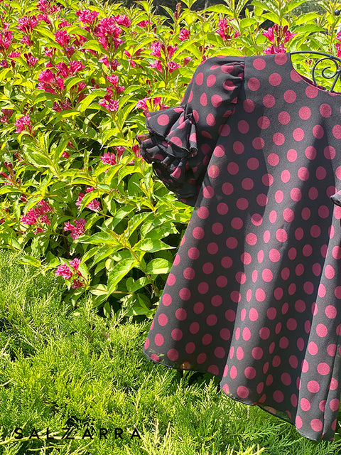 Rosetta Dots Elegant children's polka dot chiffon dress