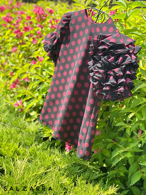 Rosetta Dots Elegant children's polka dot chiffon dress