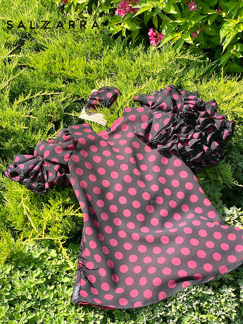 Rosetta Dots Elegant children's polka dot chiffon dress
