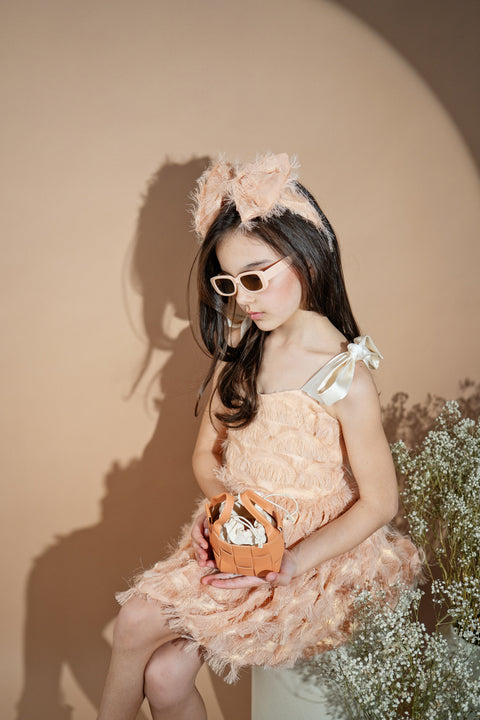 Peach Blossom Glow Φόρεμα-μπαλόνι σε ροδακινί απόχρωση