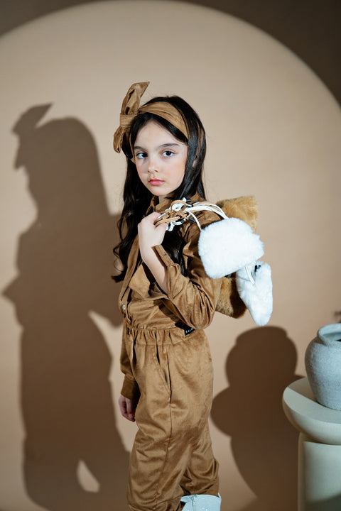Лента за глава Desert Fringe Кафяв велур