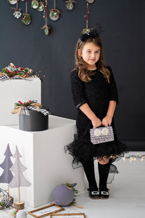 Kiara Рокля в черно с волан от тюл