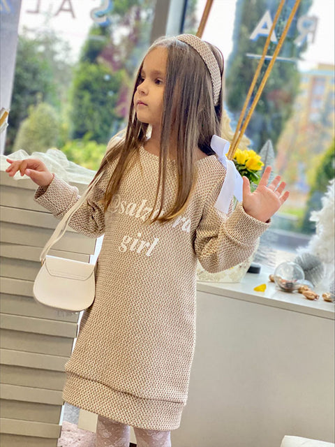 Vanilla Baby Beige tunic with print