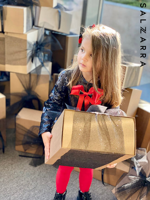 Starlight Charmy Sequin Dress with Red Ribbon