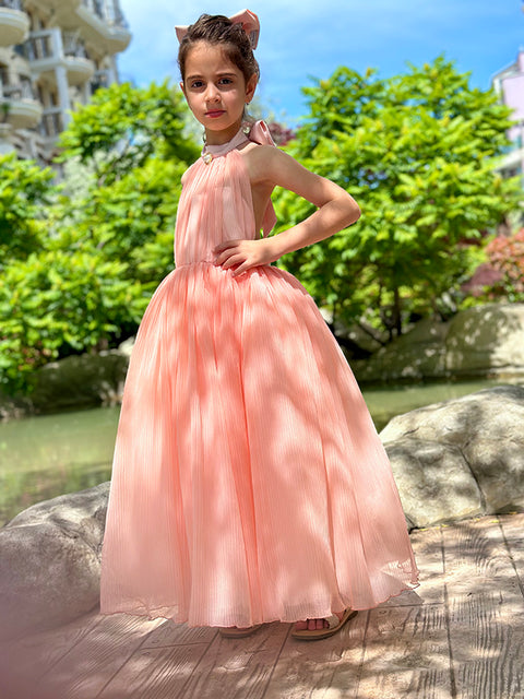 Celestina Grace long dress made of soleil and satin