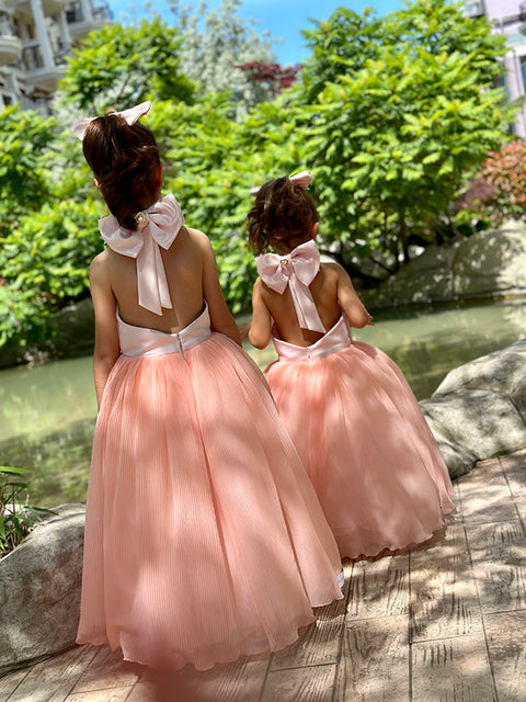 Celestina Grace long dress made of soleil and satin