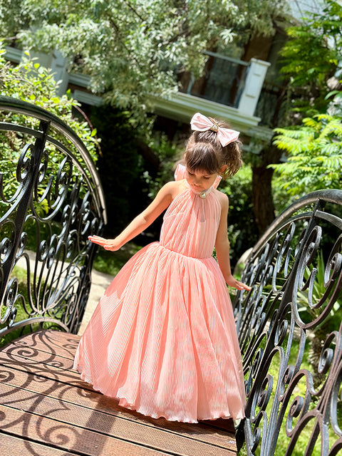 Celestina Grace long dress made of soleil and satin