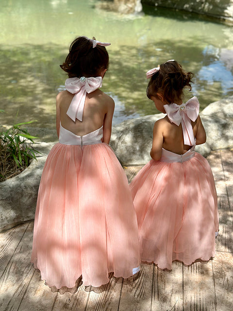 Celestina Grace long dress made of soleil and satin