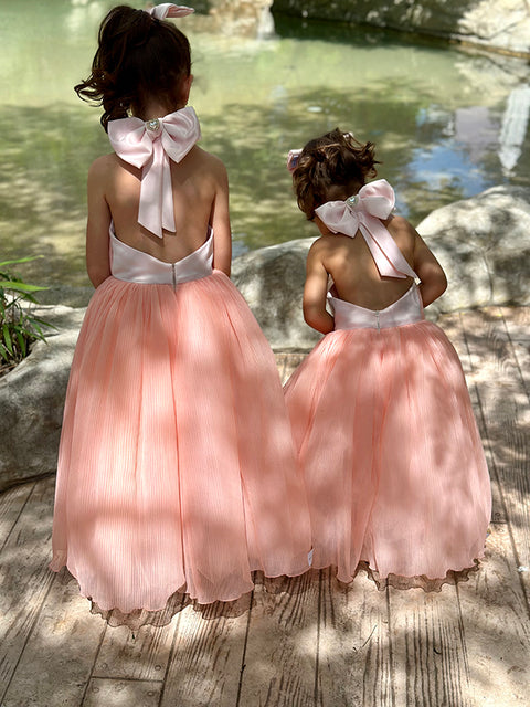 Celestina Grace long dress made of soleil and satin