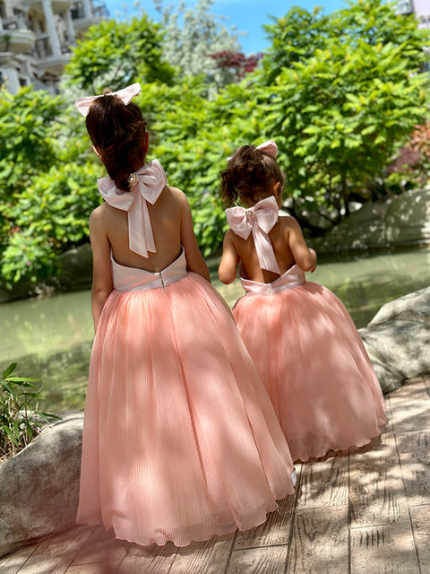 Celestina Grace long dress made of soleil and satin