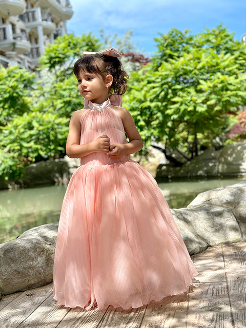 Celestina Grace long dress made of soleil and satin