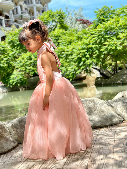 Celestina Grace long dress made of soleil and satin