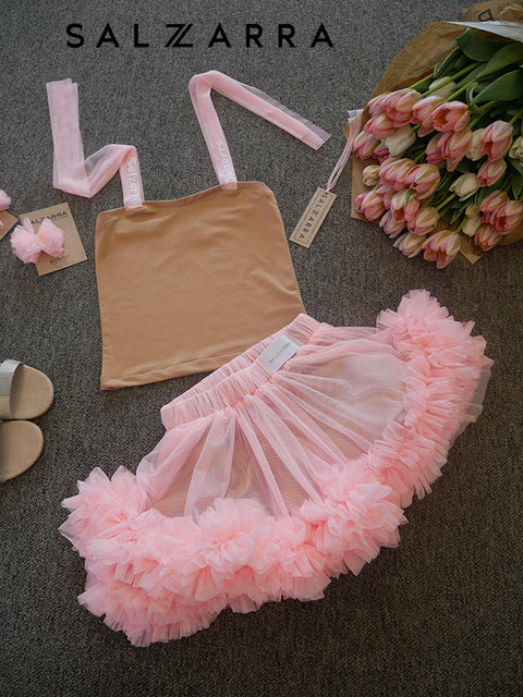 Mocha Charm Детски топ кафяво трико