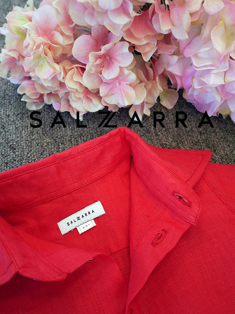 Fiesta Coral Детска ленена риза в цвят диня