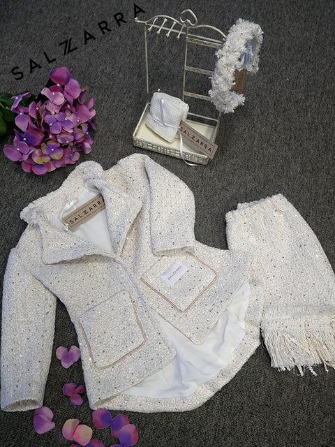Pearl Tale Блейзер с пайети в ivory