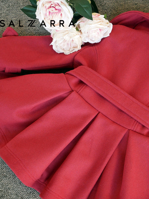 Rosy Houndstooth Палто в марсала