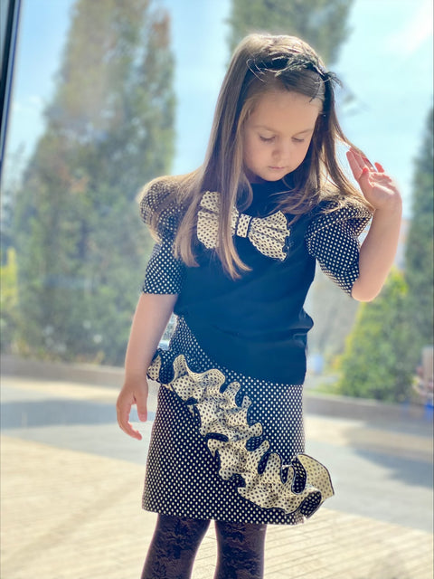 Polka Ruffle Жакардова пола с къдра