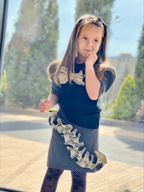 Polka Ruffle Жакардова пола с къдра