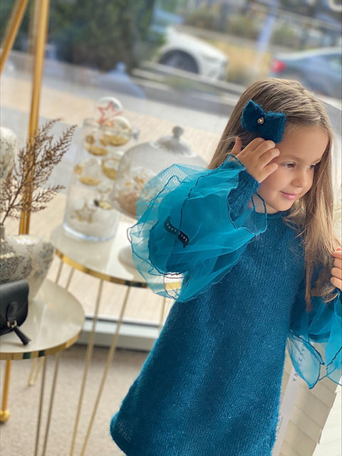 Teal Whisper Рокля-туника в цвят петрол