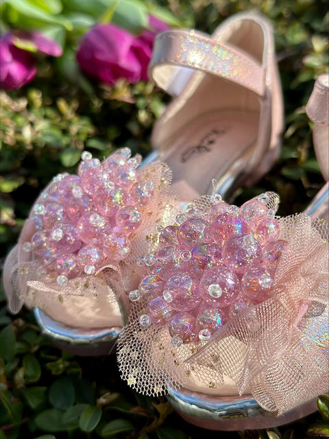 Belle Sparkle Shoes Детски обувки с брокат и перлена декорация