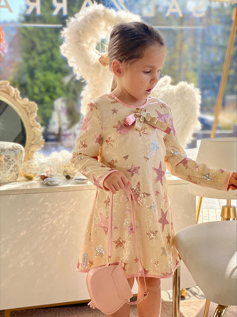 Pinky Stars Sequin Dress