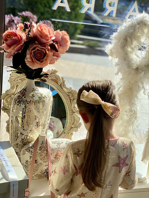 Pinky Stars Bow Hair Accessory