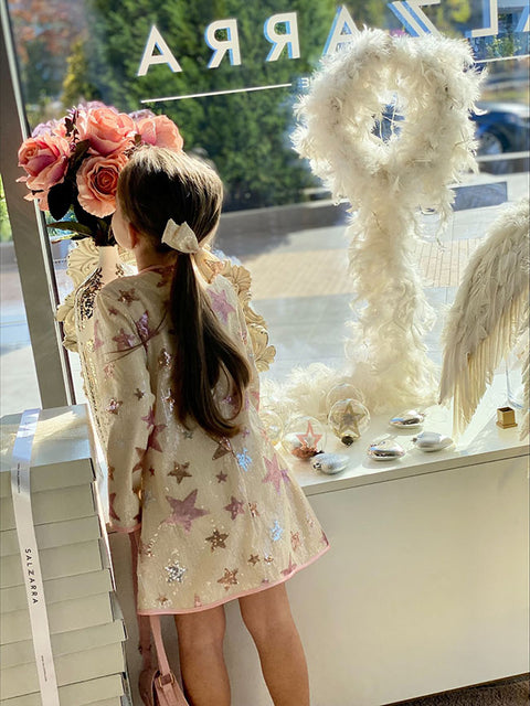 Pinky Stars Bow Hair Accessory