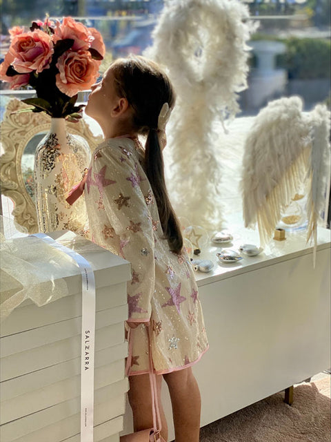 Pinky Stars Bow Hair Accessory