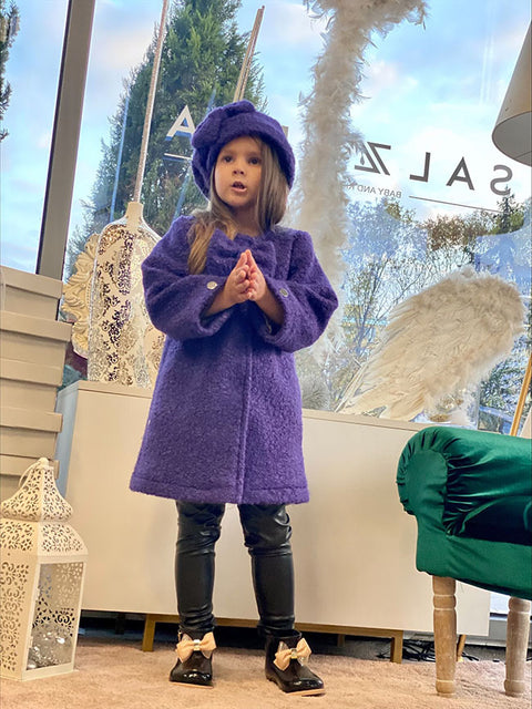Purple Grace Палто от вълна в лилаво