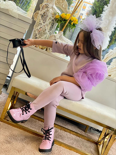 Alba Children's purple neoprene leggings