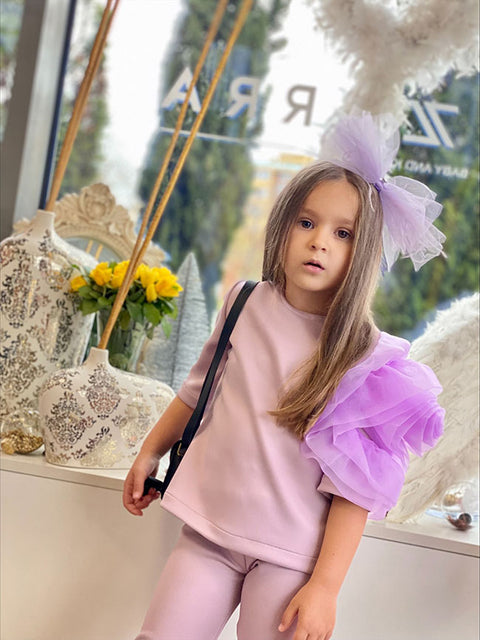 Alba Children's purple neoprene leggings