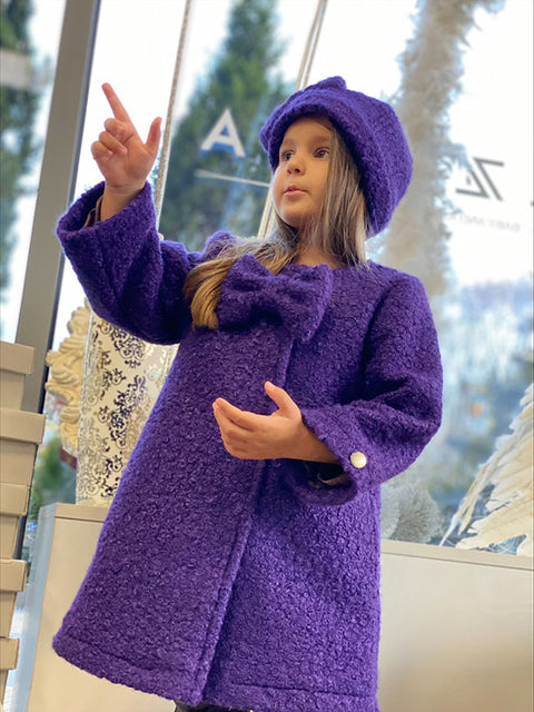 Purple Grace Μάλλινο Παλτό σε Μωβ Απόχρωση