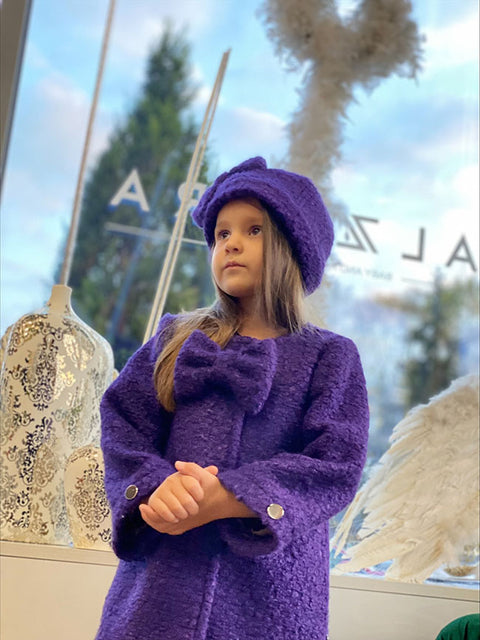Purple Grace Μάλλινο Παλτό σε Μωβ Απόχρωση