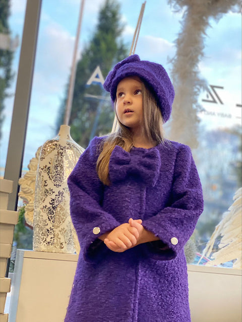 Purple Grace Μάλλινο Παλτό σε Μωβ Απόχρωση