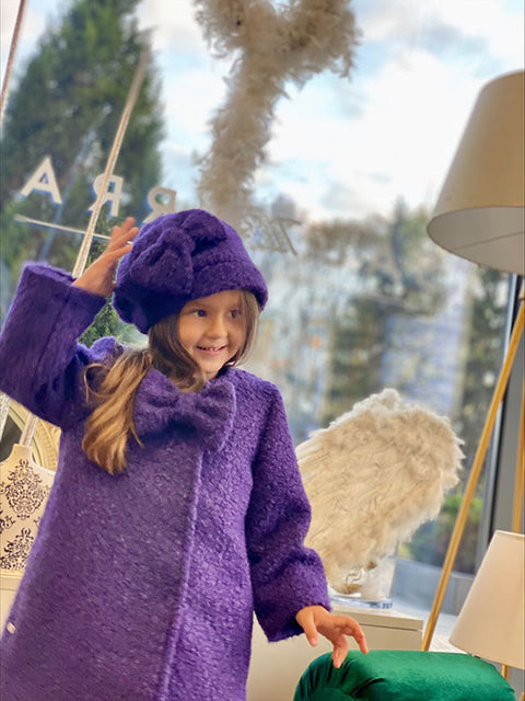 Purple Grace Μάλλινο Παλτό σε Μωβ Απόχρωση