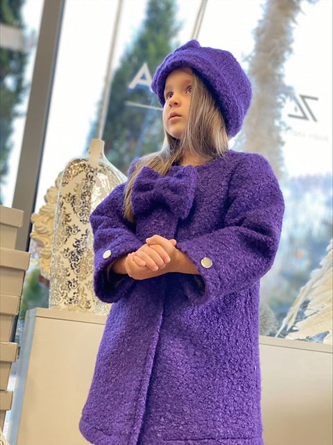Purple Grace Μάλλινο Παλτό σε Μωβ Απόχρωση